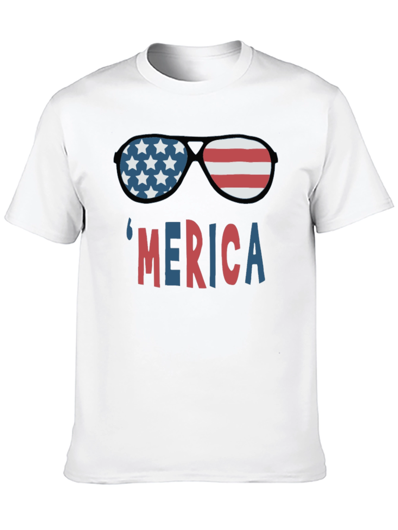 Patriotic Merica T-Shirt with Sunglasses Graphic