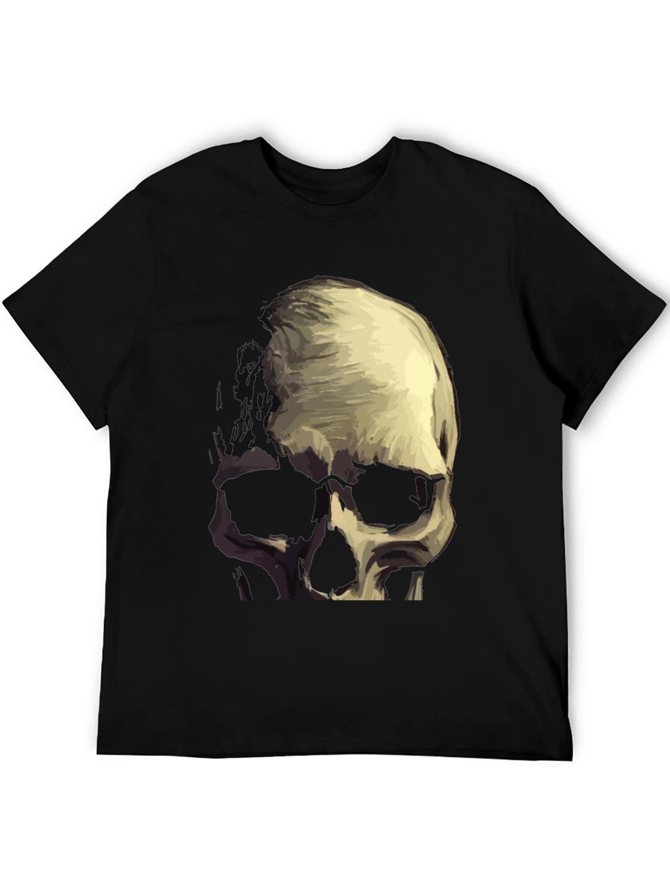 Skull Graphic Tee - Black Cotton Blend T-Shirt