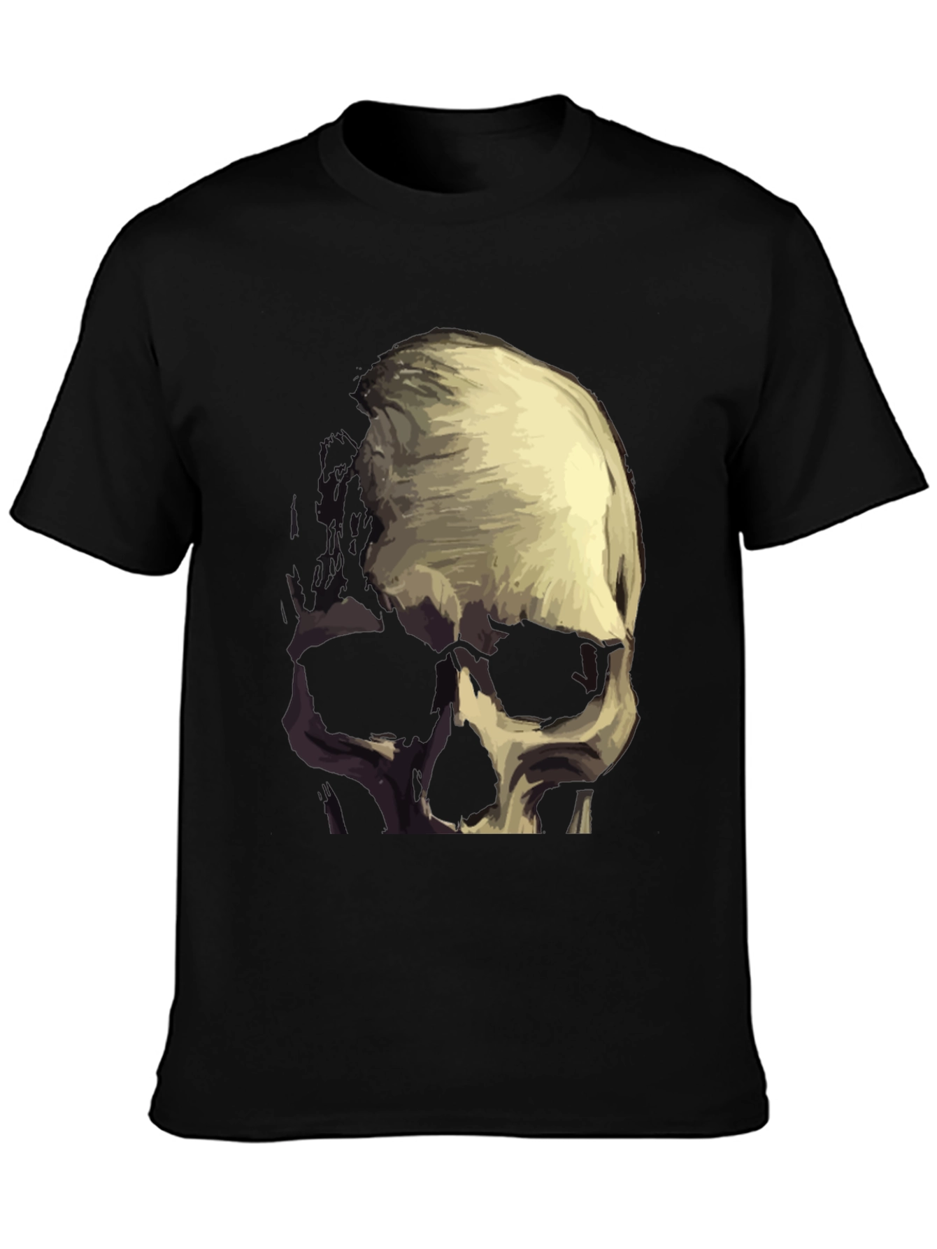Skull Graphic Tee - Black Cotton Blend T-Shirt