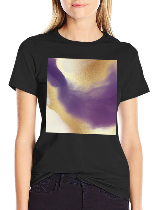 Abstract Gold & Purple T-Shirt - Modern Art Tee