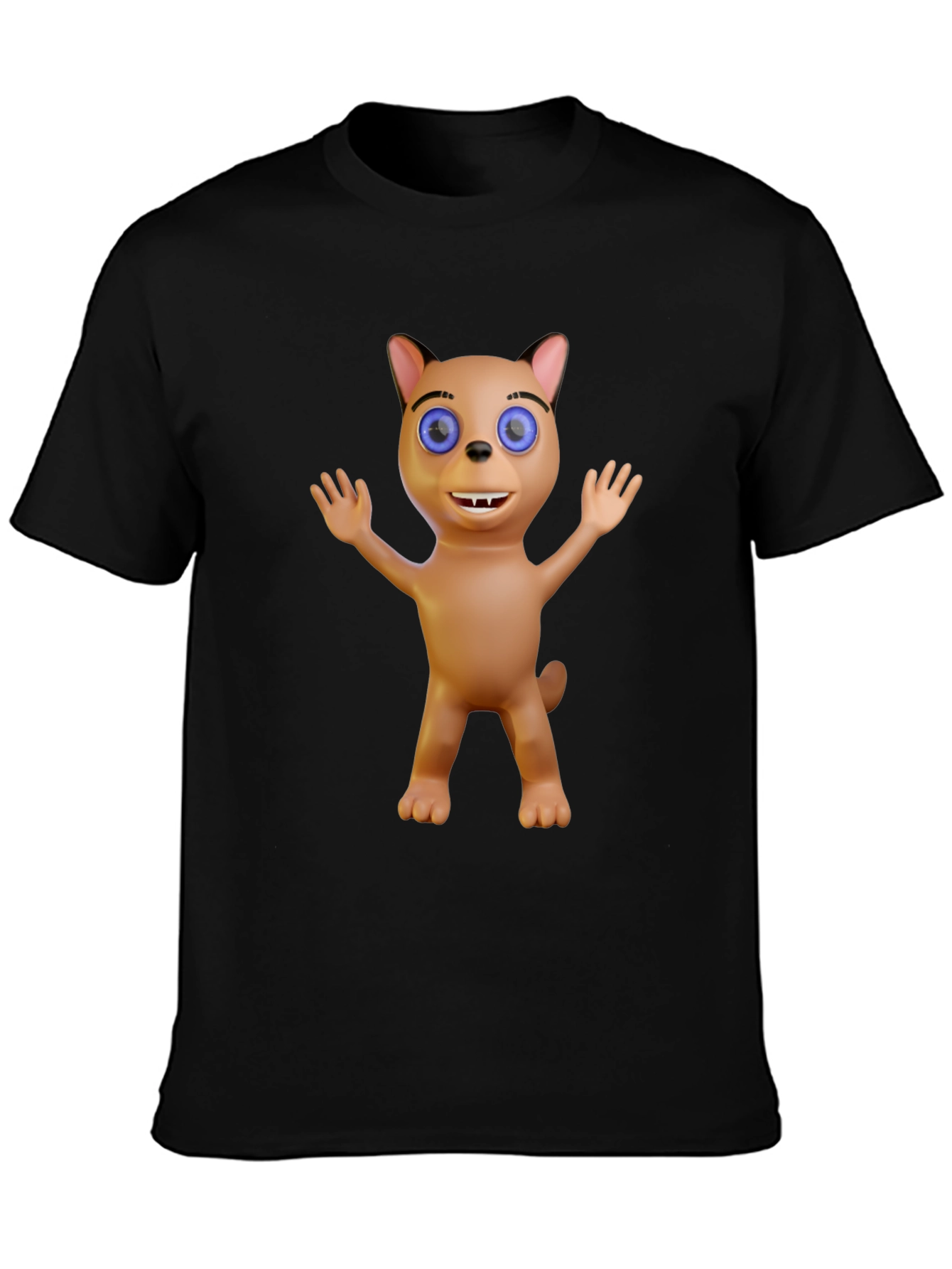 Cartoon Cat Graphic Tee - Fun Novelty Shirt