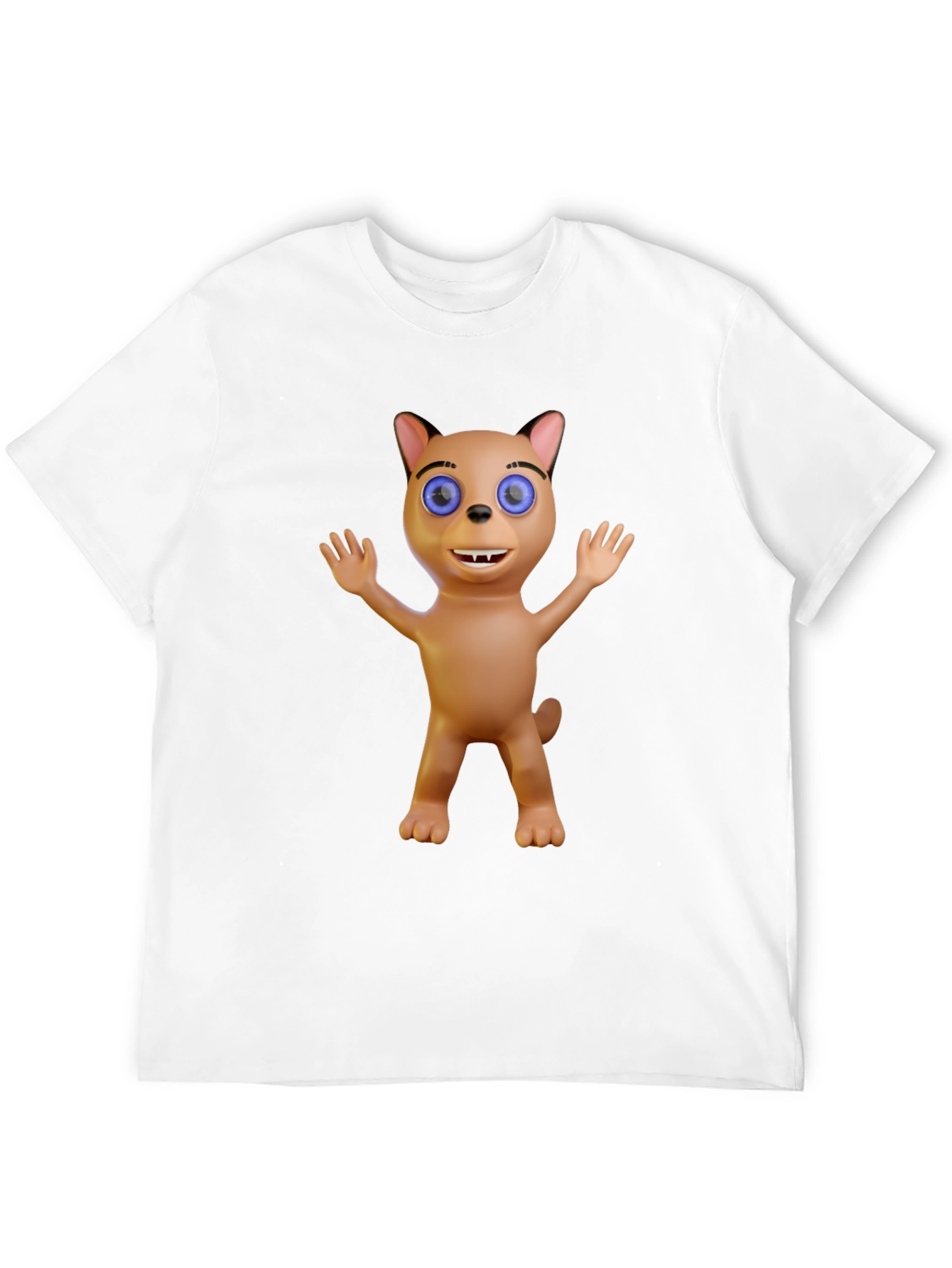 Cartoon Cat Graphic Tee - Fun Novelty Shirt