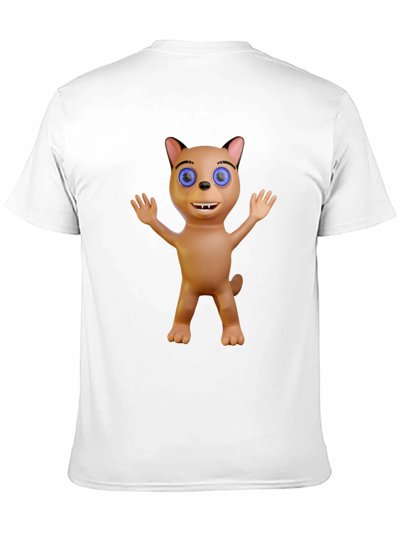 Cartoon Cat Graphic Tee - Fun Novelty Shirt