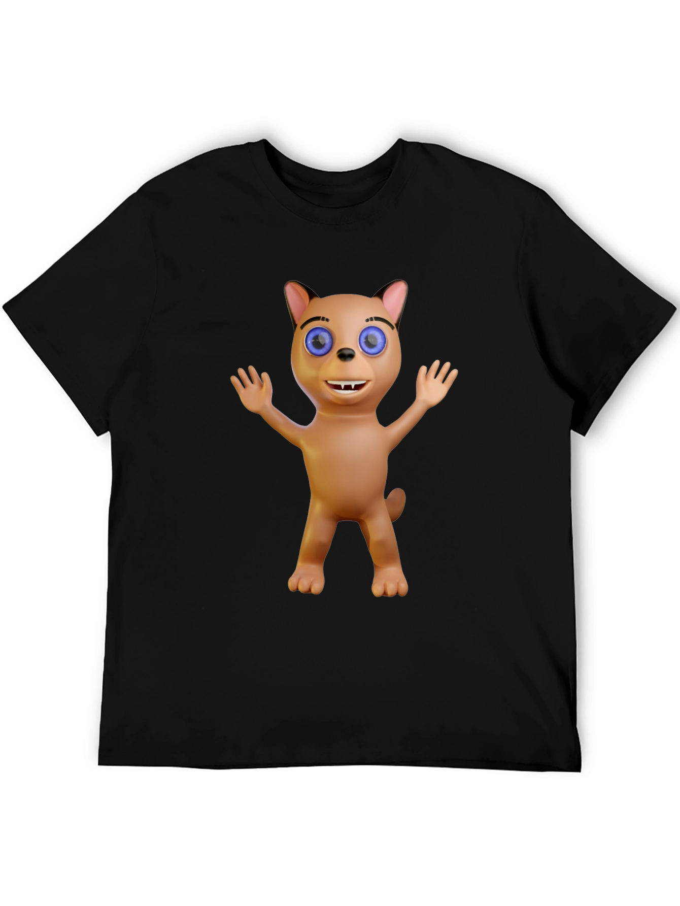 Cartoon Cat Graphic Tee - Fun Novelty Shirt