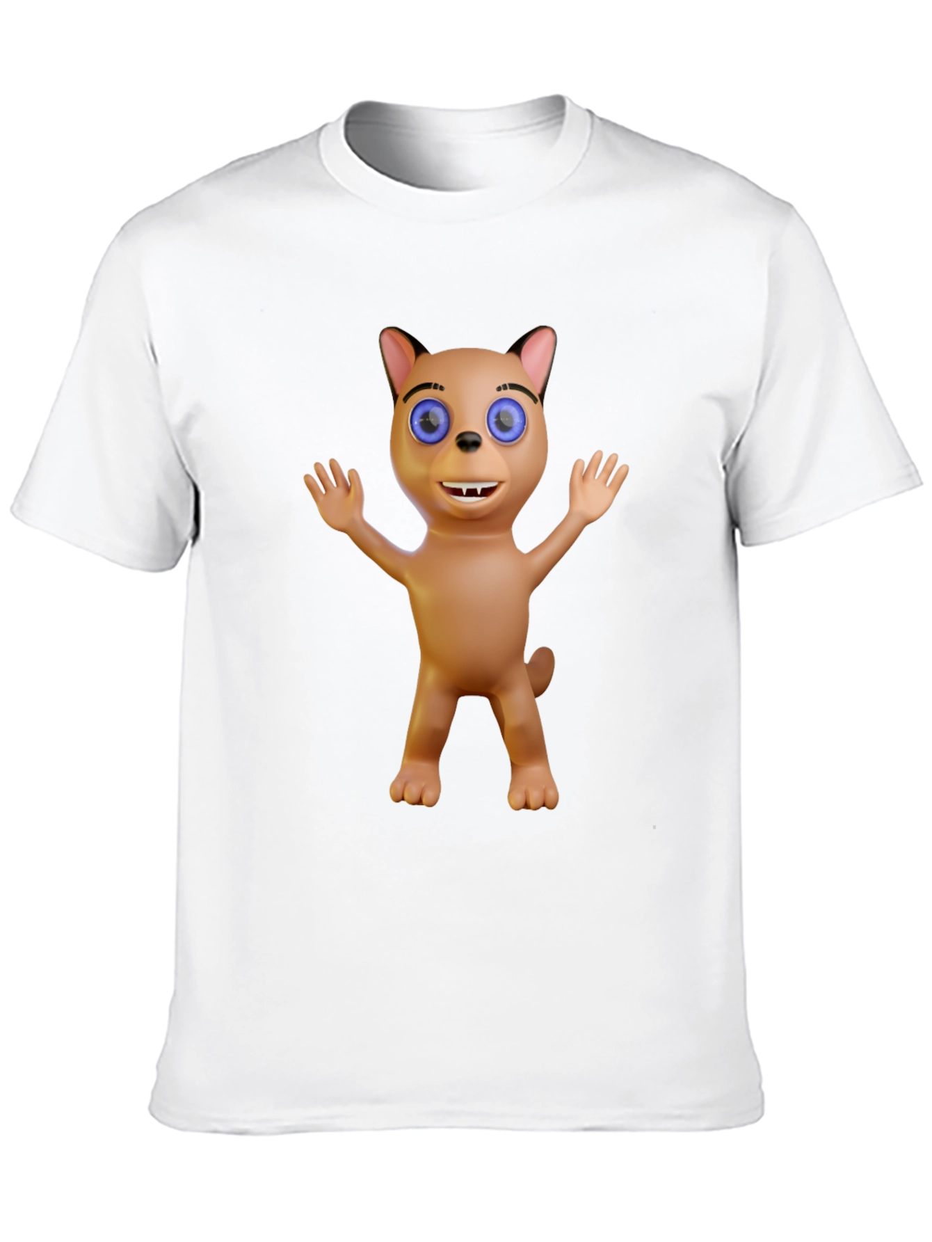 Cartoon Cat Graphic Tee - Fun Novelty Shirt