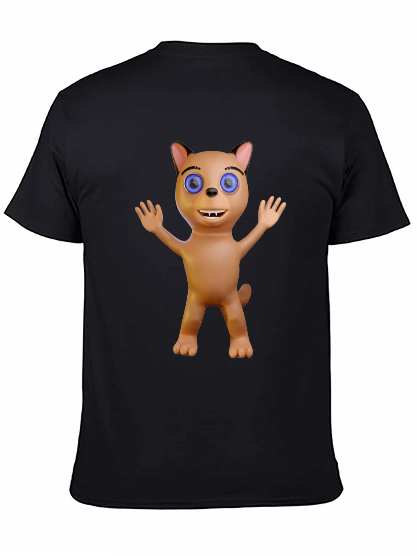 Cartoon Cat Graphic Tee - Fun Novelty Shirt