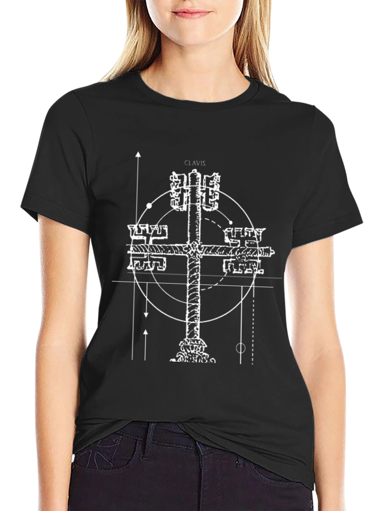 Clavis Occult Cross Graphic Tee - Black