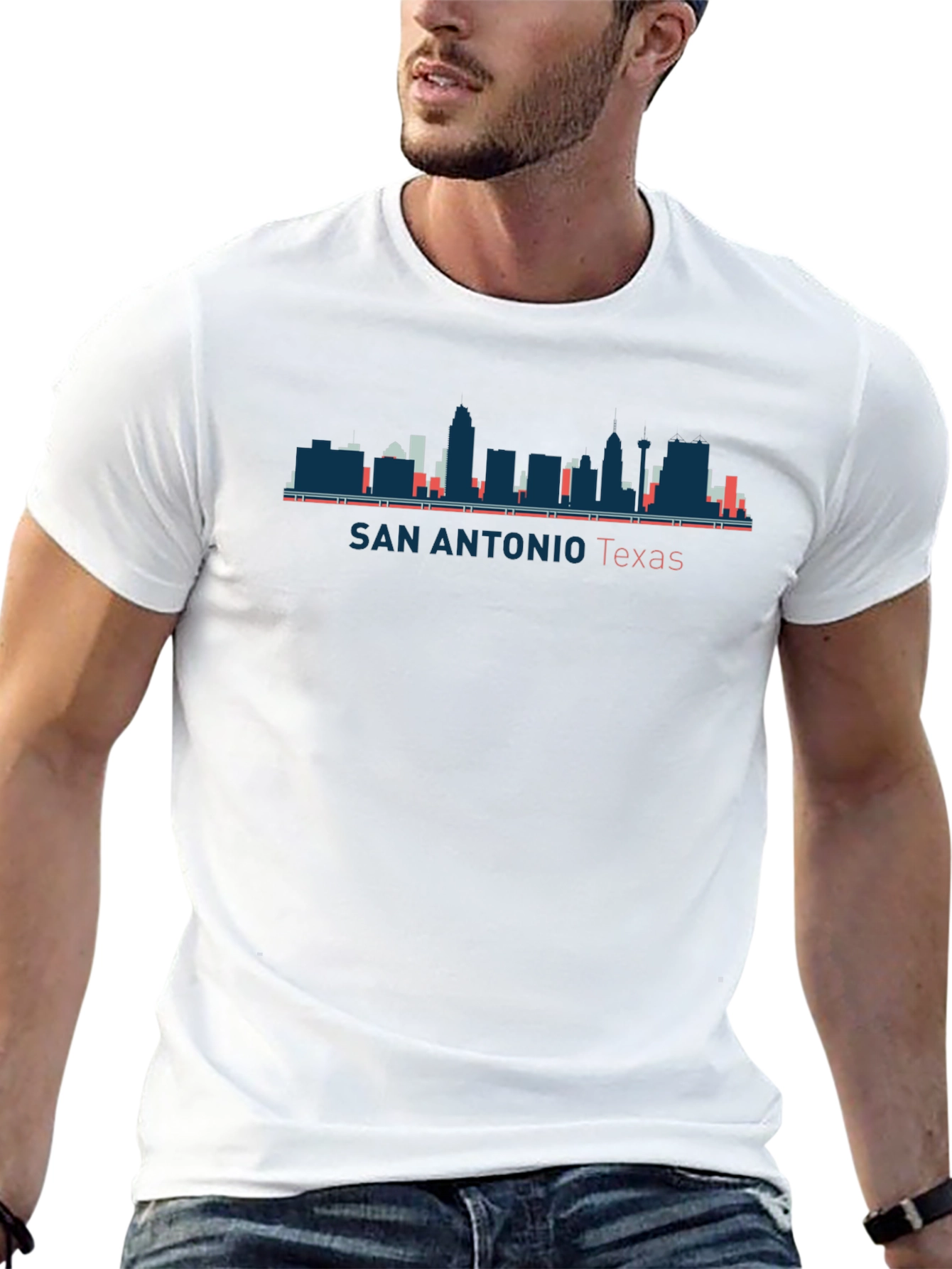 San Antonio Texas Skyline Black T-Shirt