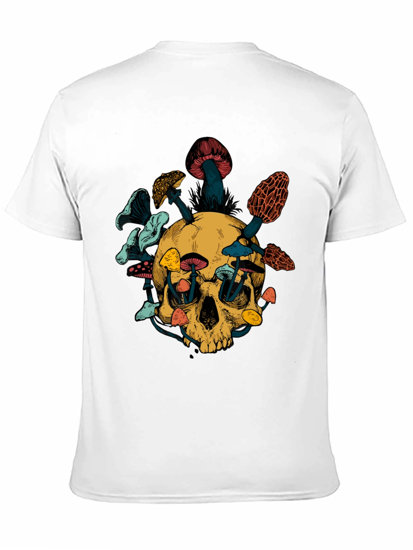 Skull & Mushroom Graphic Tee - Unique Design