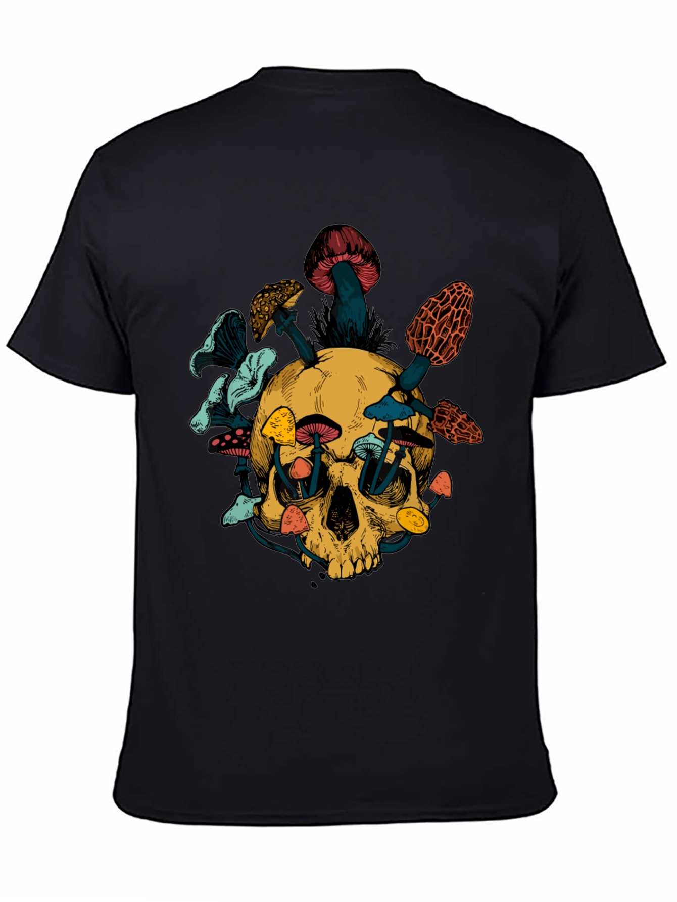 Skull & Mushroom Graphic Tee - Unique Design