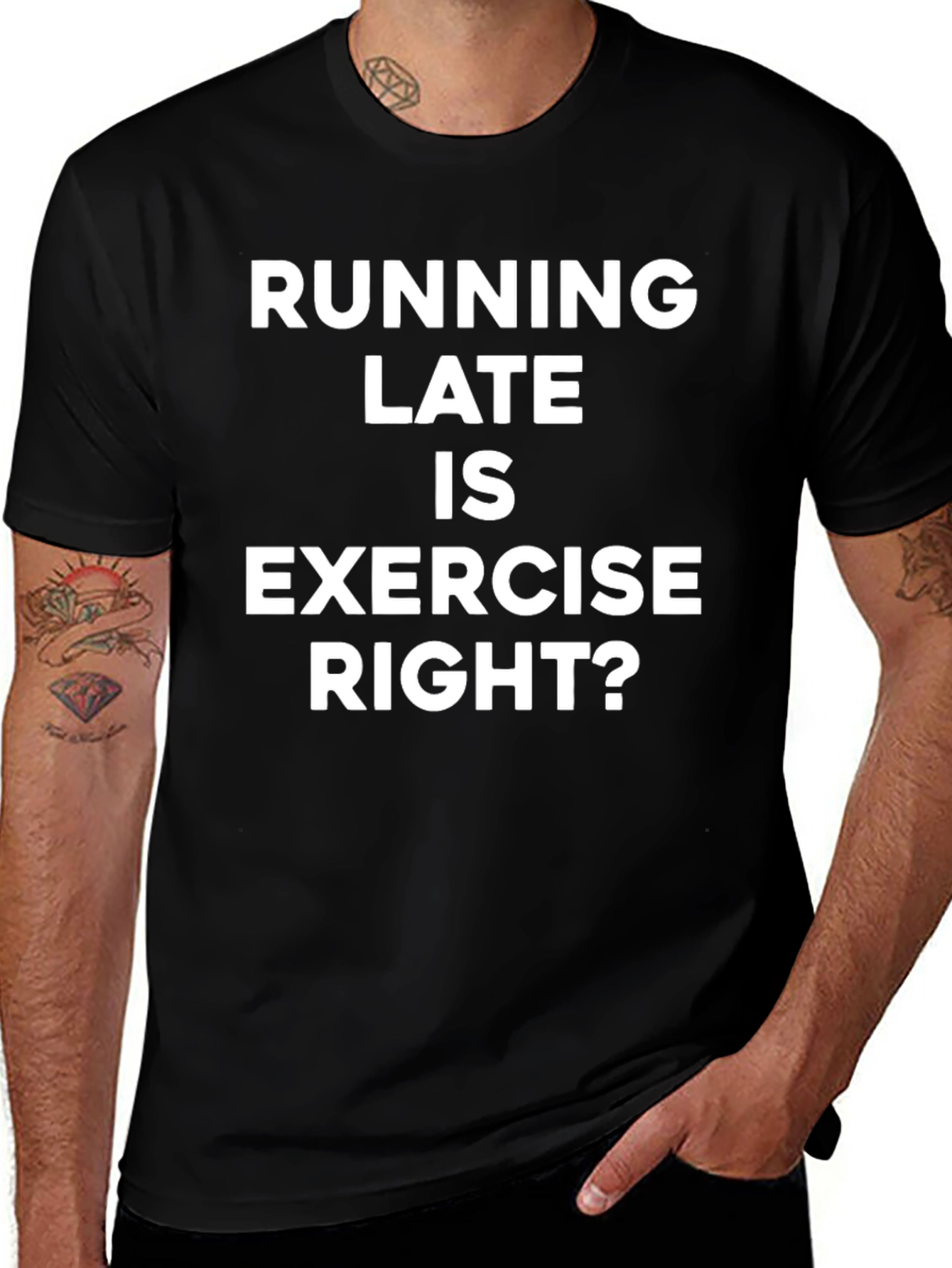 Running Late Exercise T-Shirt Funny Workout Tee