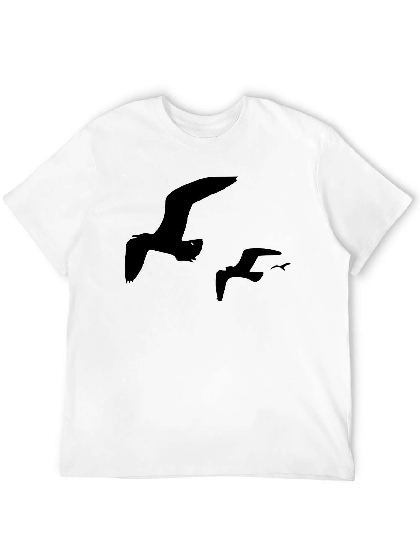 Black Seagull Silhouette T-Shirt