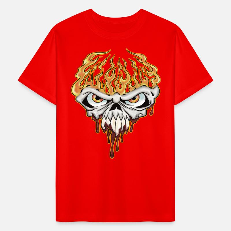 Skull On Fire - Teen Shirt Design