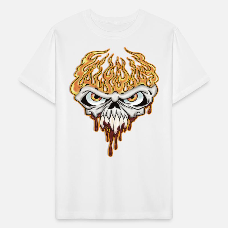 Skull On Fire - Teen Shirt Design
