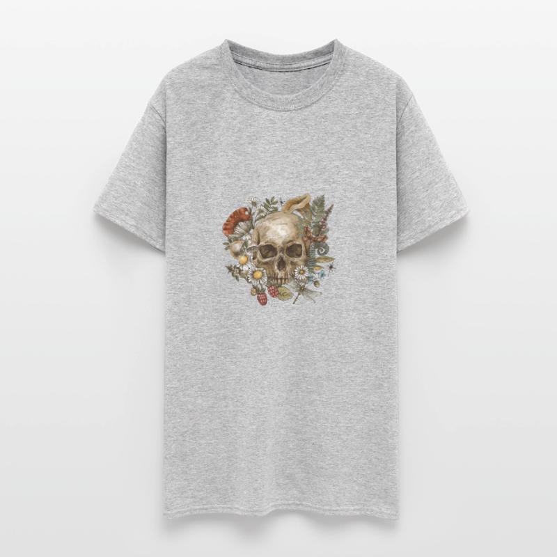 Skull Real Flower Vintage Design Biology Flower