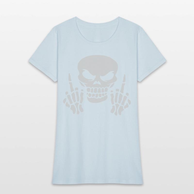 Skull Skull Middle Finger