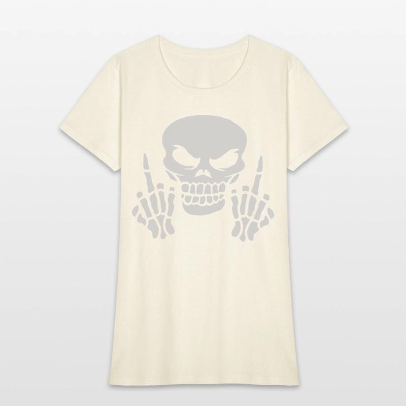 Skull Skull Middle Finger