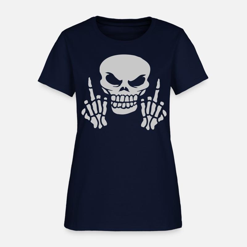 Skull Skull Middle Finger