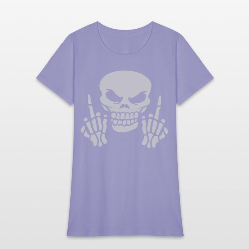 Skull Skull Middle Finger