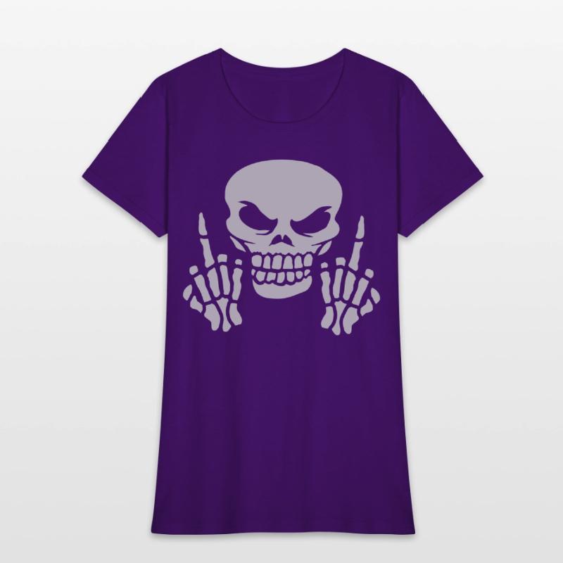 Skull Skull Middle Finger