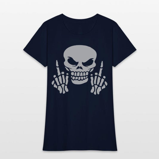 Skull Skull Middle Finger