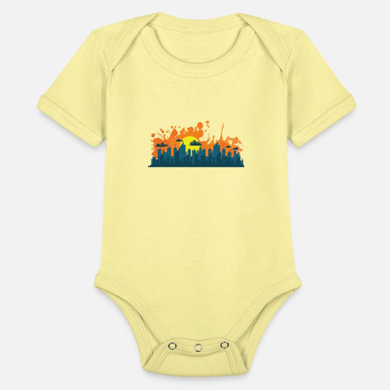 Skyline with Graffiti Building City