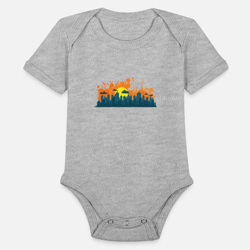 Skyline with Graffiti Building City