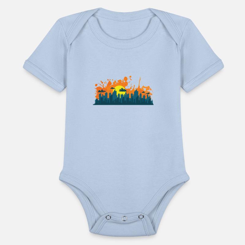 Skyline with Graffiti Building City