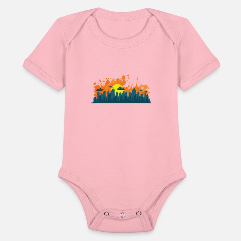 Skyline with Graffiti Building City