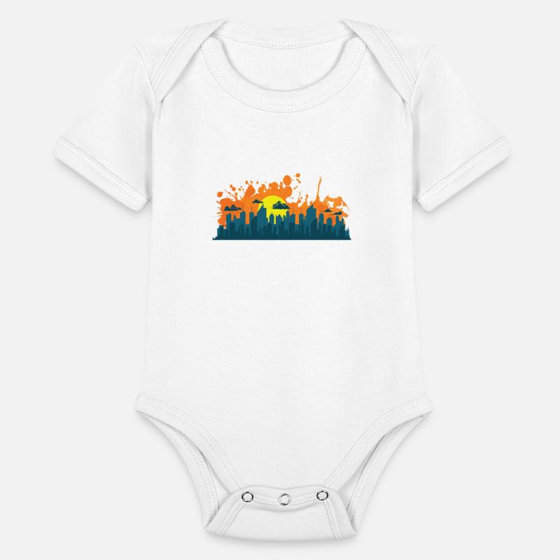 Skyline with Graffiti Building City