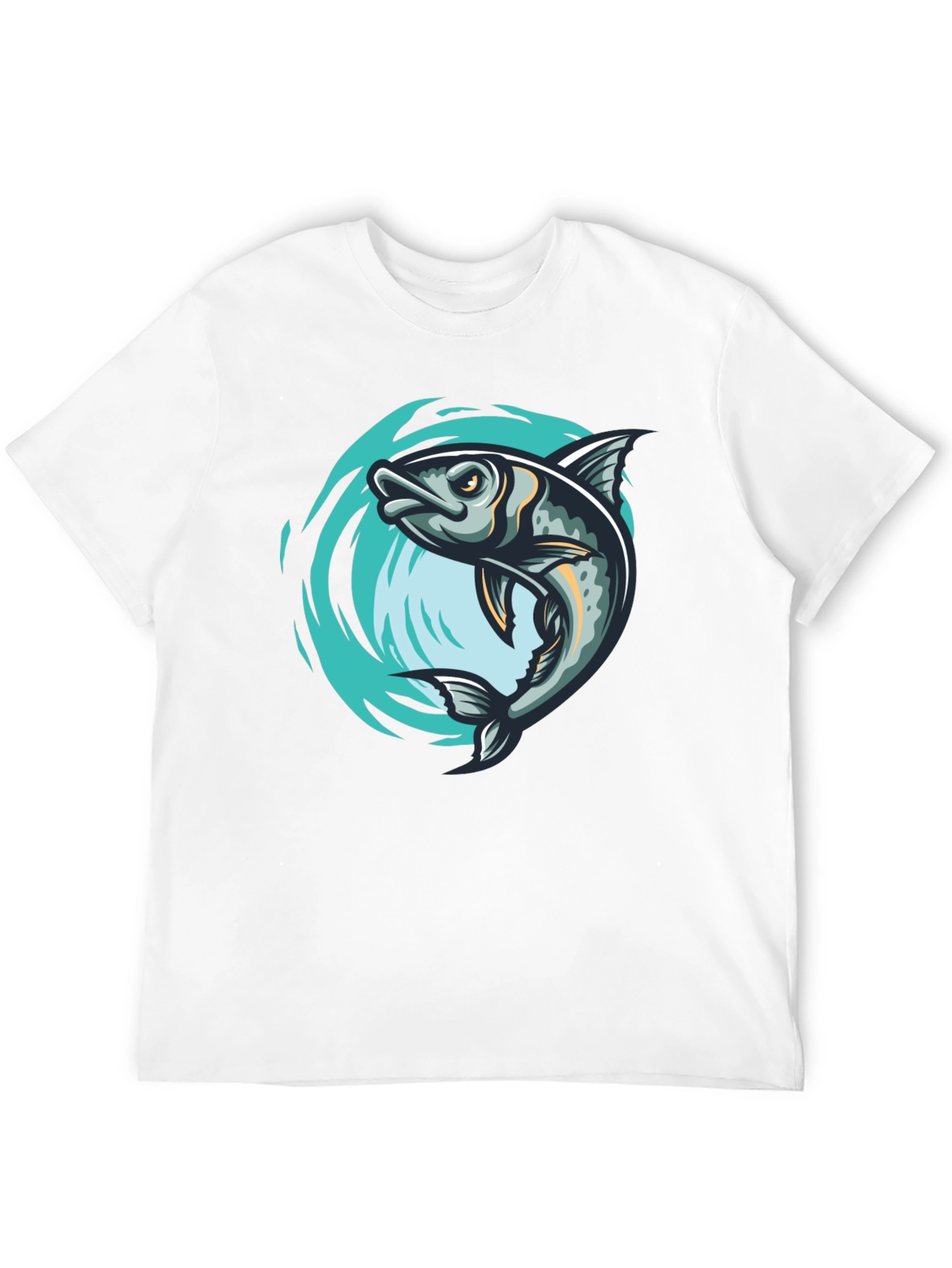 Mens Black Fish Graphic T-Shirt