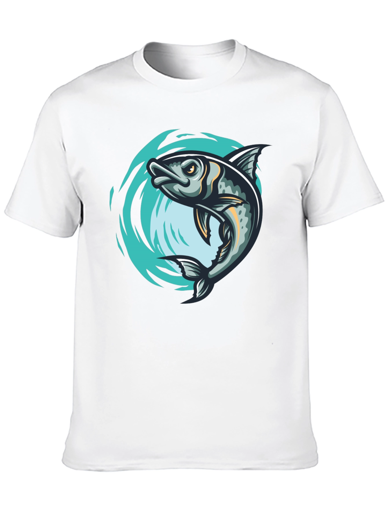 Mens Black Fish Graphic T-Shirt
