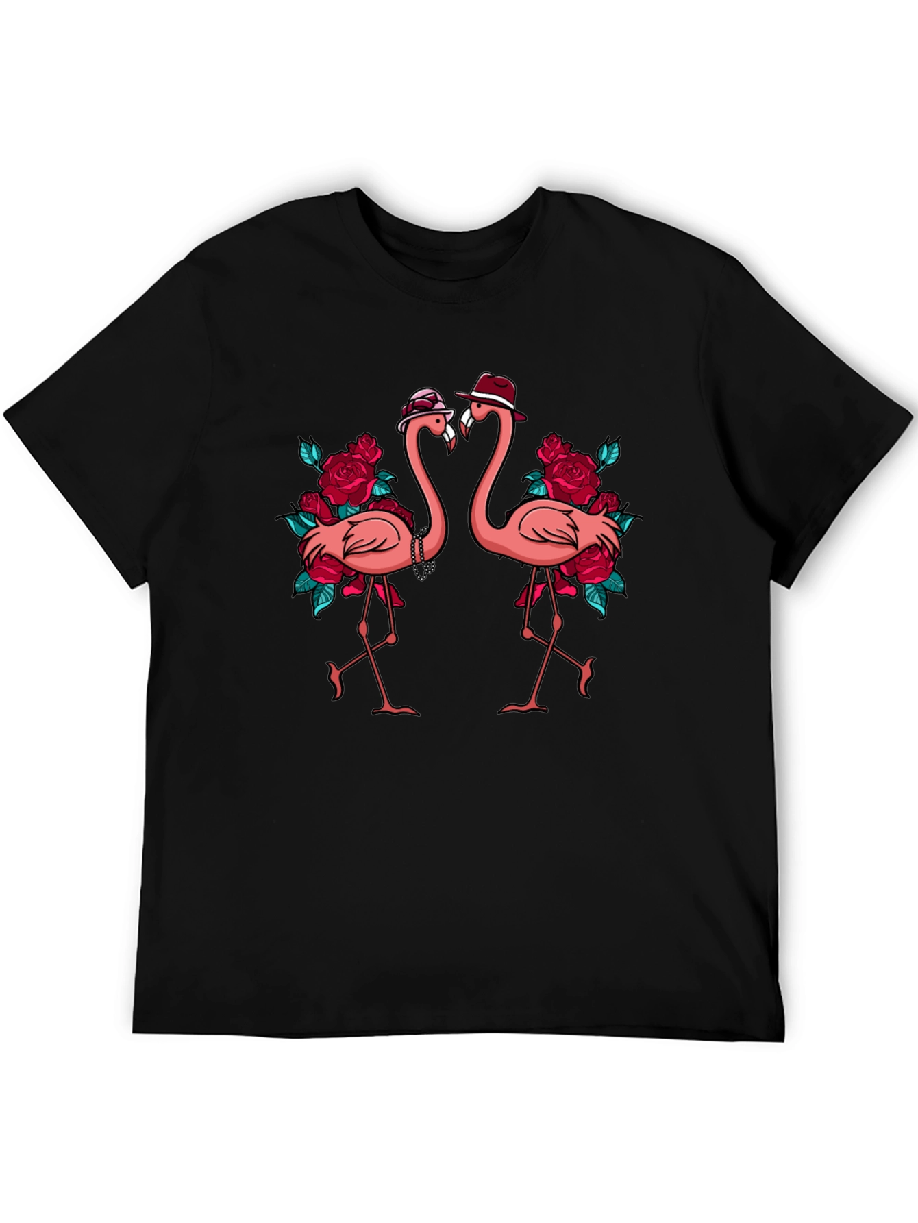 Stylish Flamingo Rose Graphic Tee