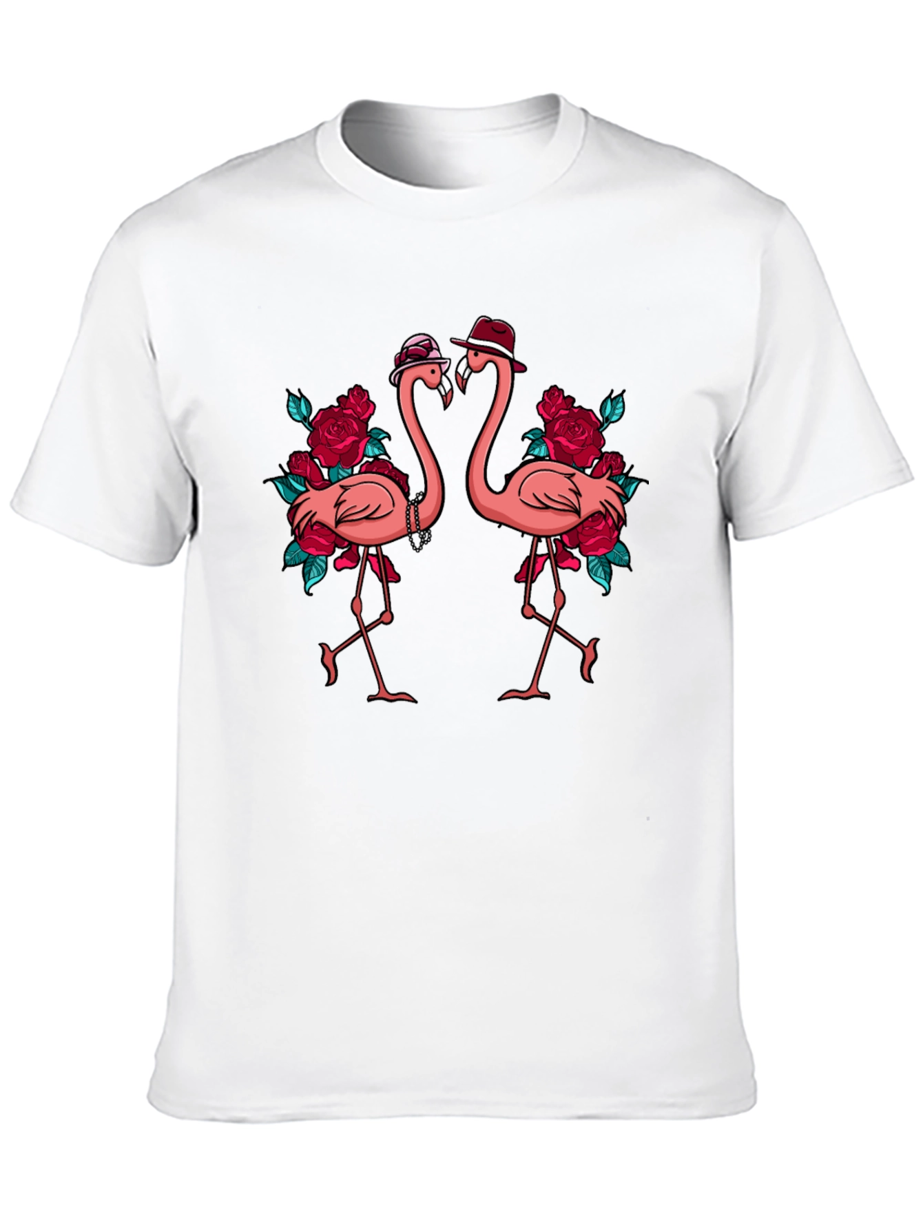 Stylish Flamingo Rose Graphic Tee