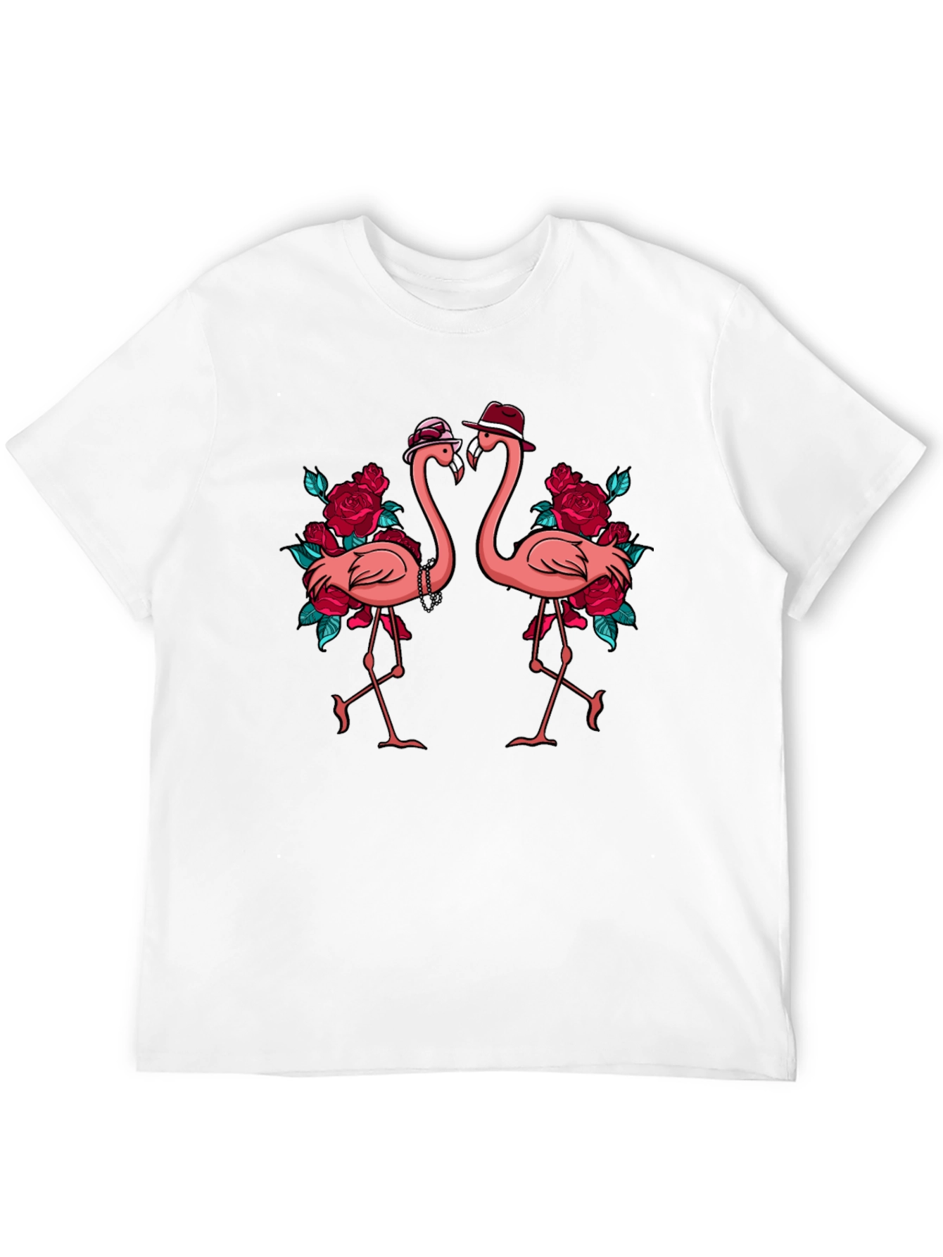 Stylish Flamingo Rose Graphic Tee