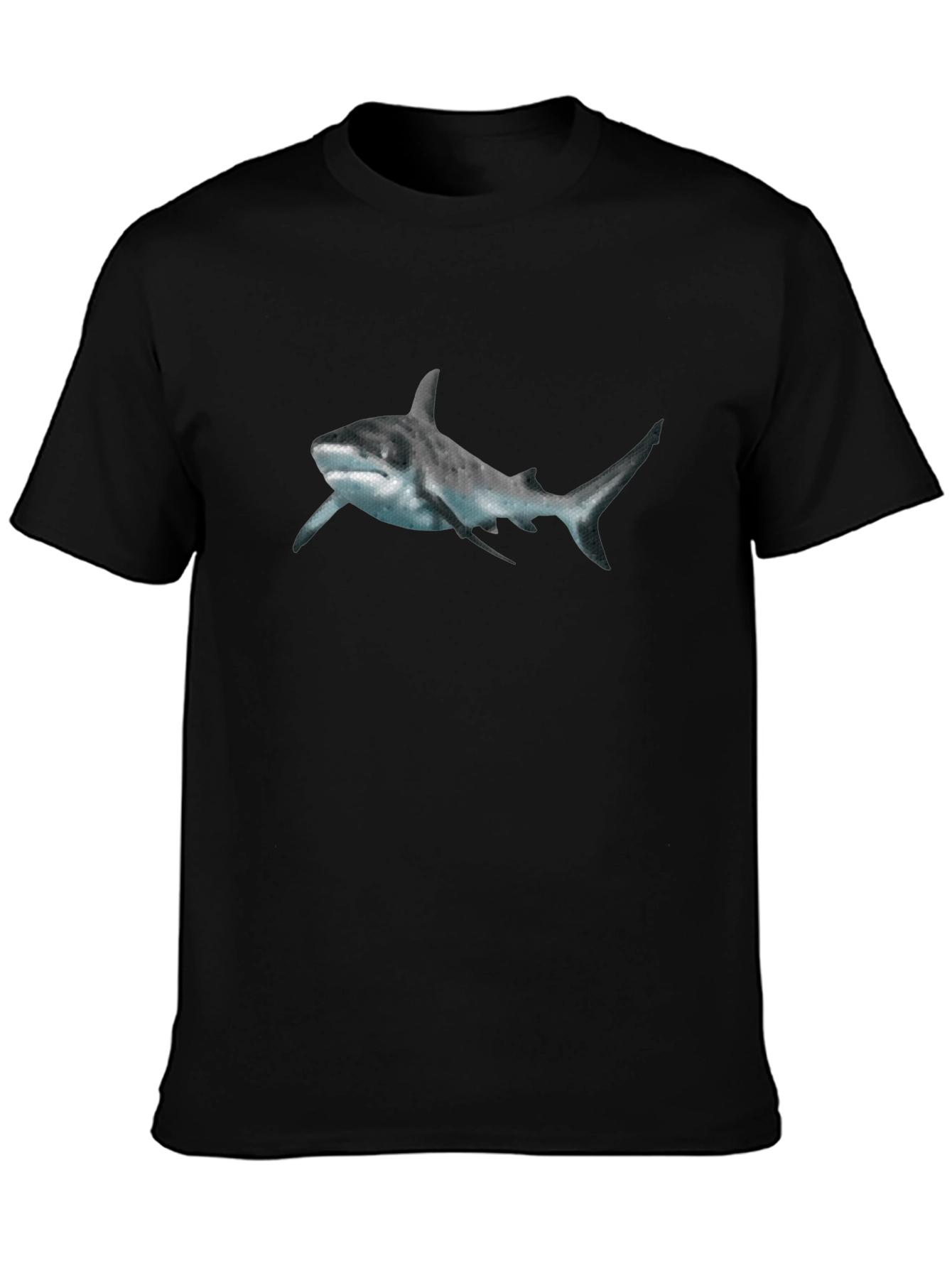 Shark Graphic Print Black T-Shirt