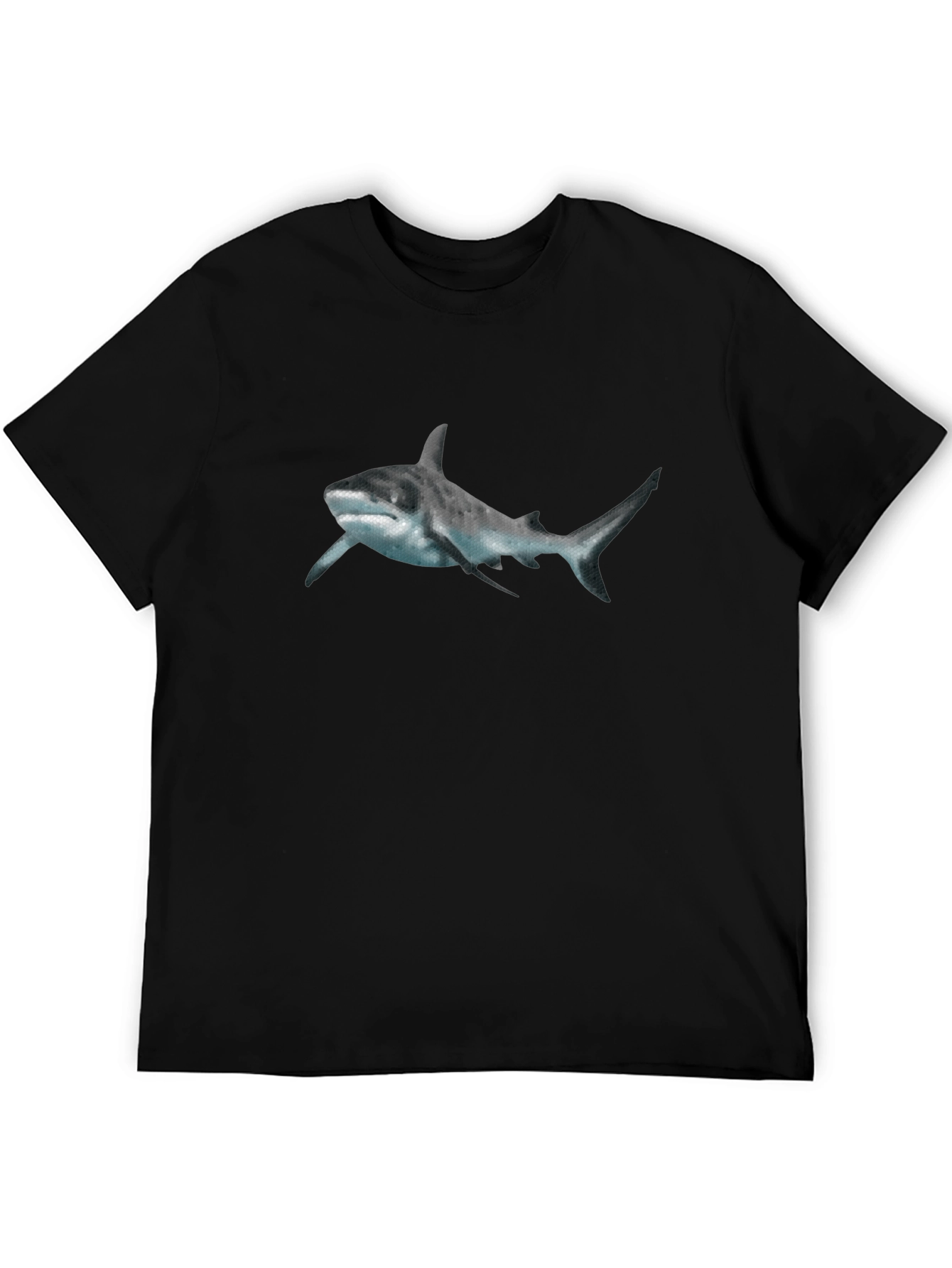 Shark Graphic Print Black T-Shirt