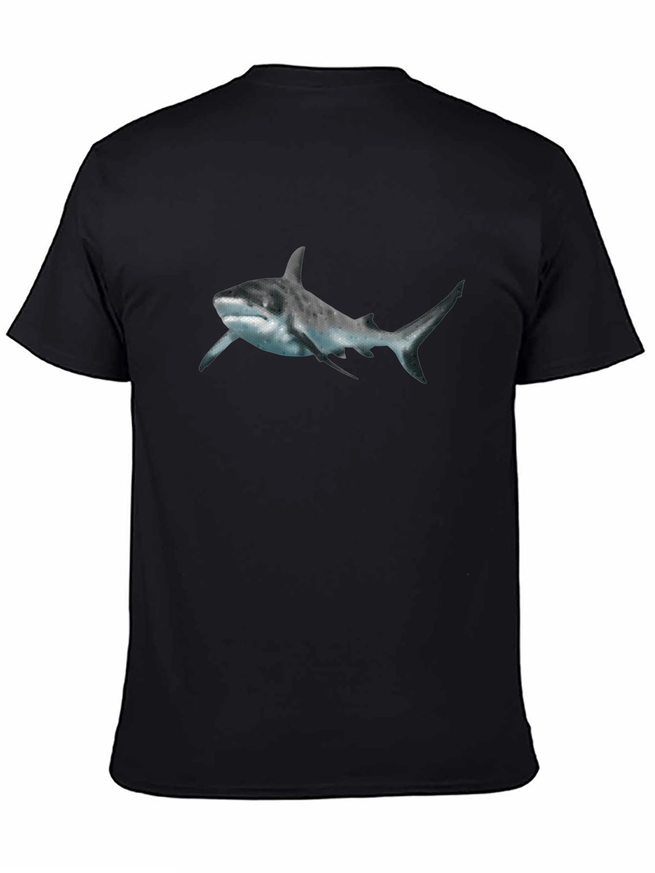 Shark Graphic Print Black T-Shirt