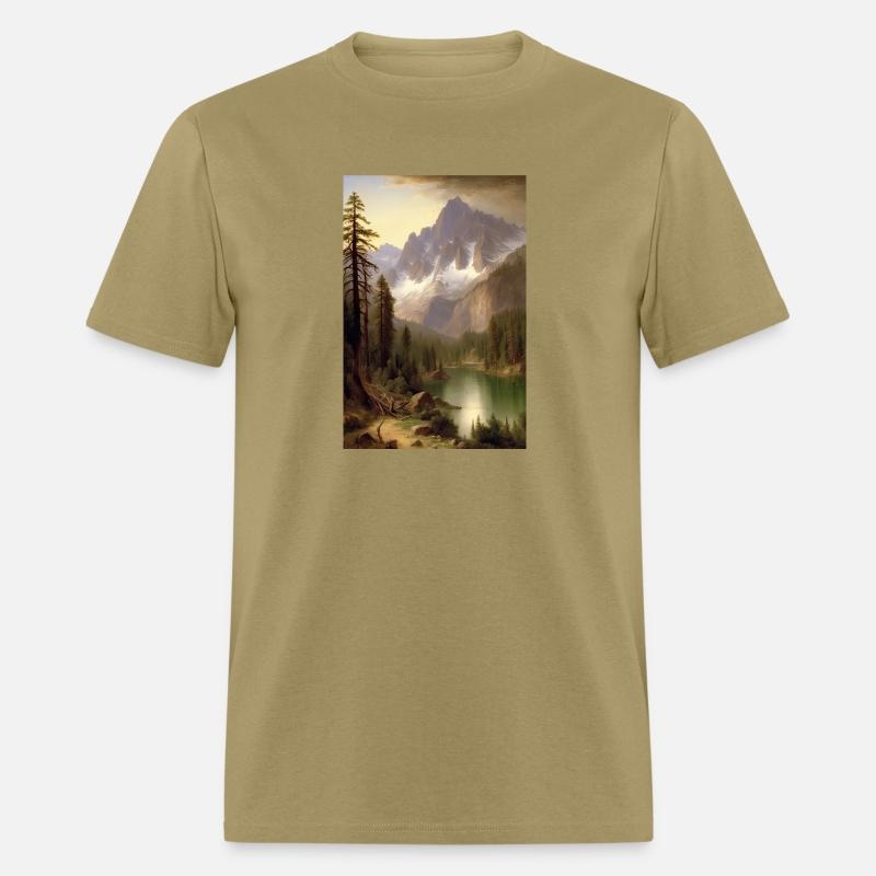 Snowy Mountain Lake Landscape Painting