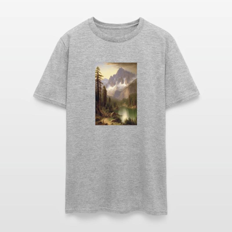 Snowy Mountain Lake Landscape Painting