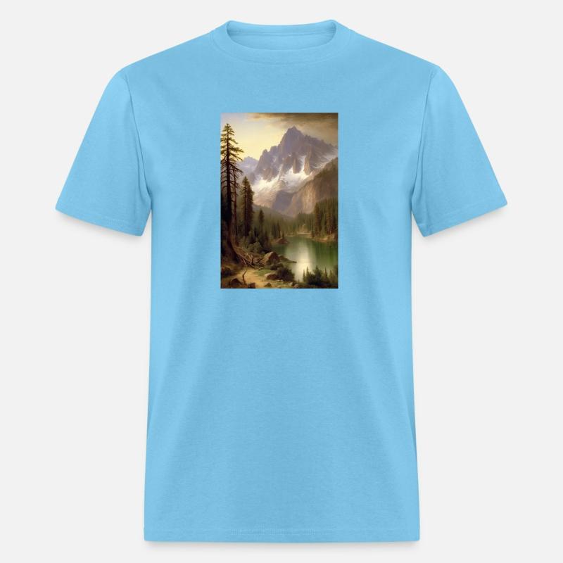 Snowy Mountain Lake Landscape Painting