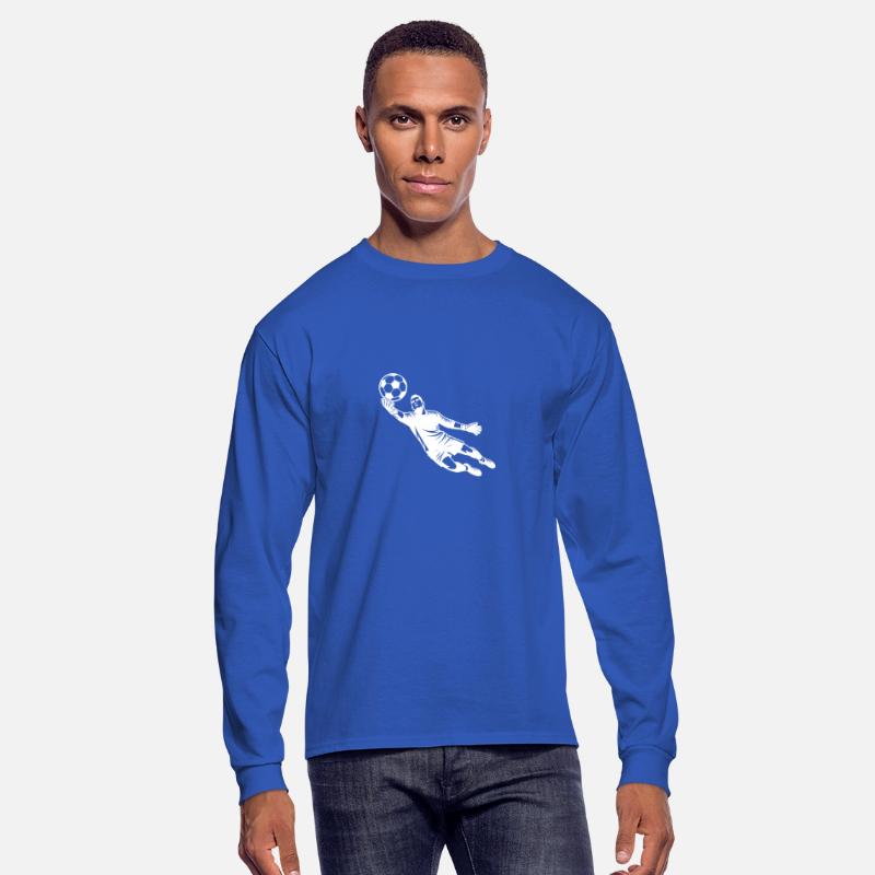 Soccer Goalkeeper Jumps To Save The Ball