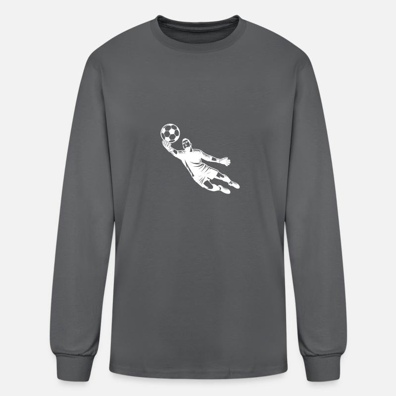 Soccer Goalkeeper Jumps To Save The Ball