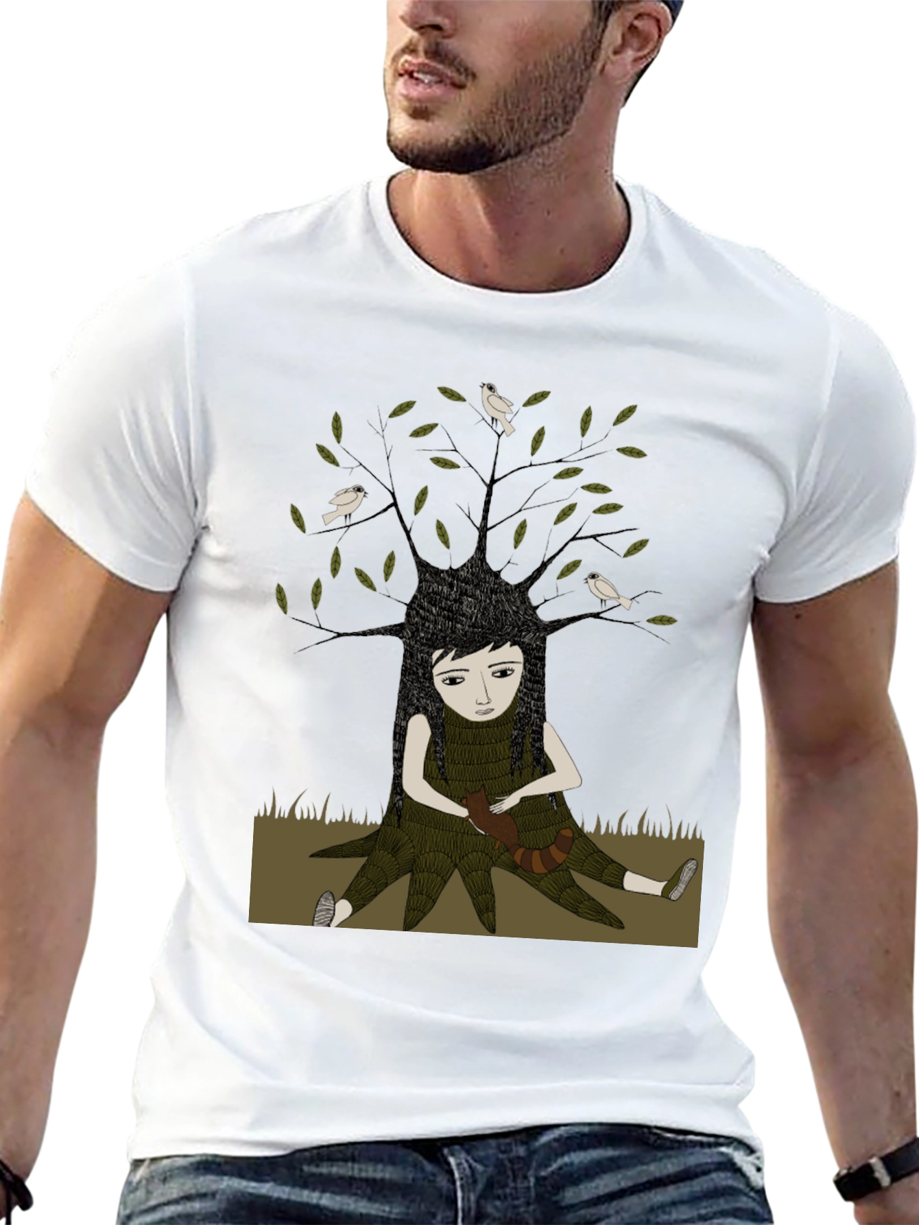 Nature Girl Graphic Tee - Black Cotton T-Shirt