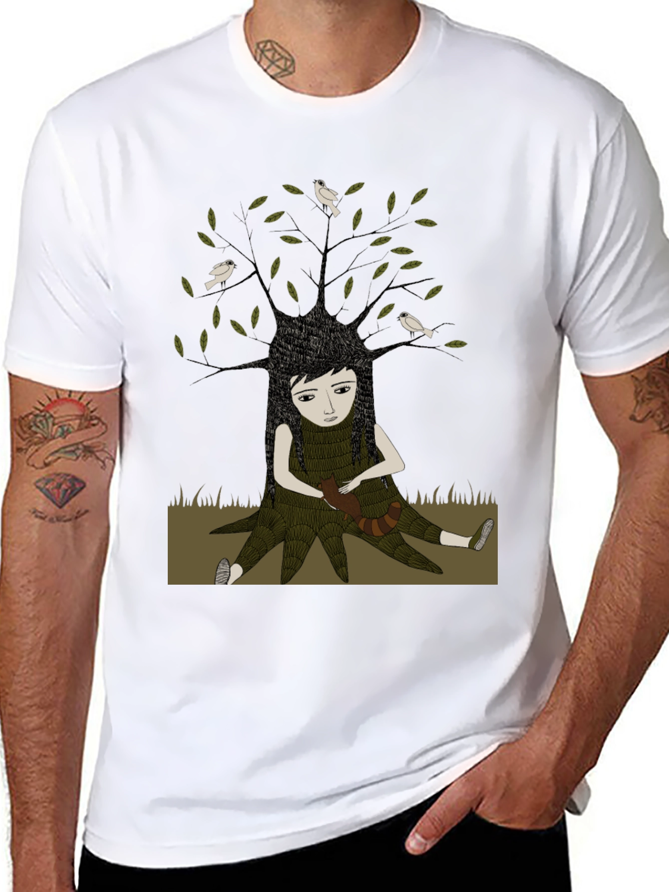 Nature Girl Graphic Tee - Black Cotton T-Shirt