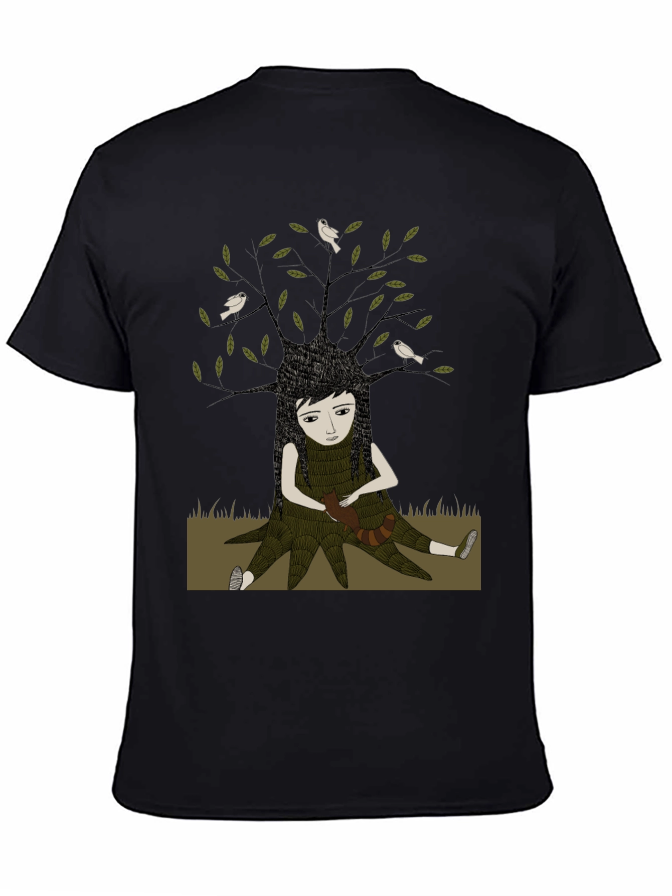 Nature Girl Graphic Tee - Black Cotton T-Shirt