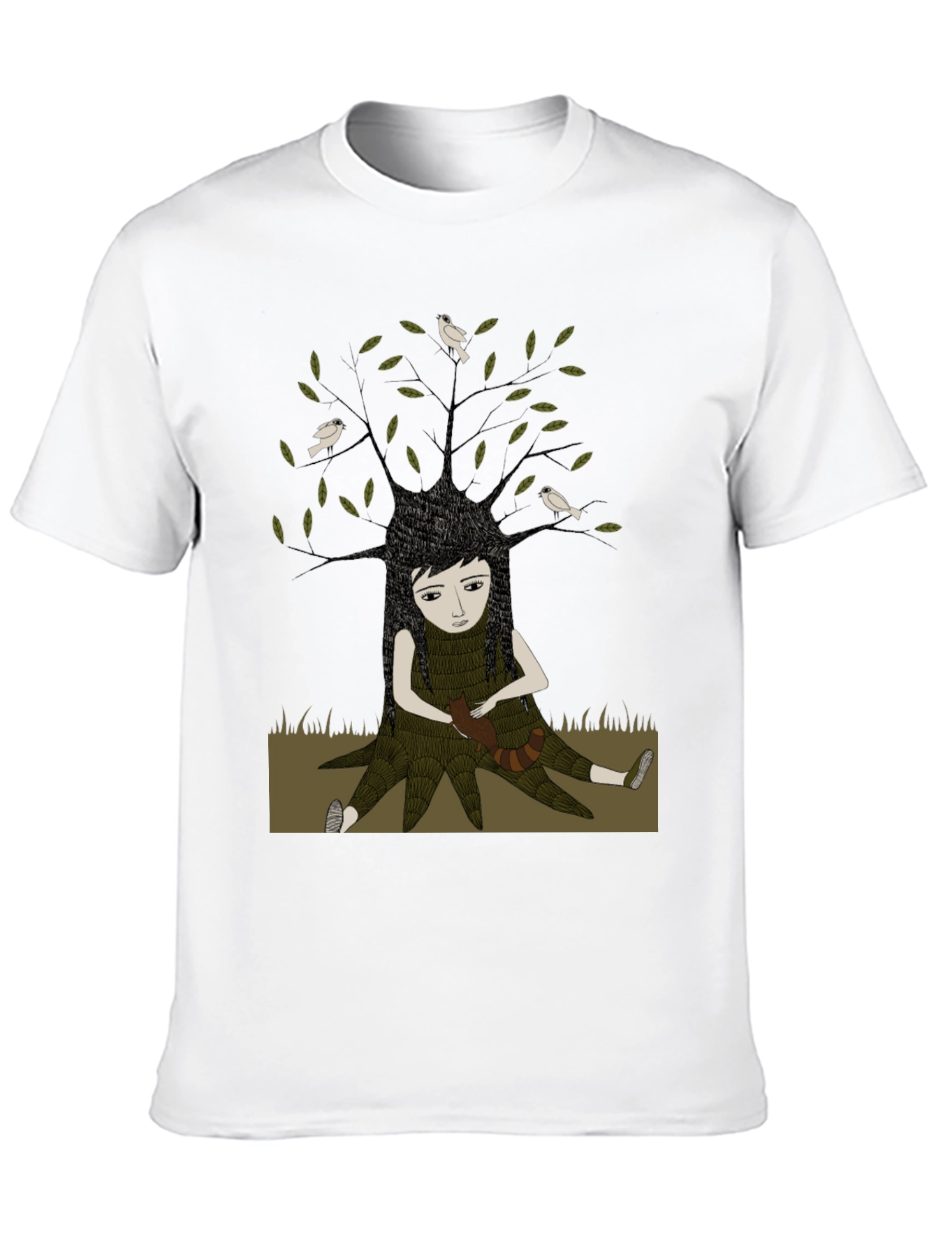 Nature Girl Graphic Tee - Black Cotton T-Shirt