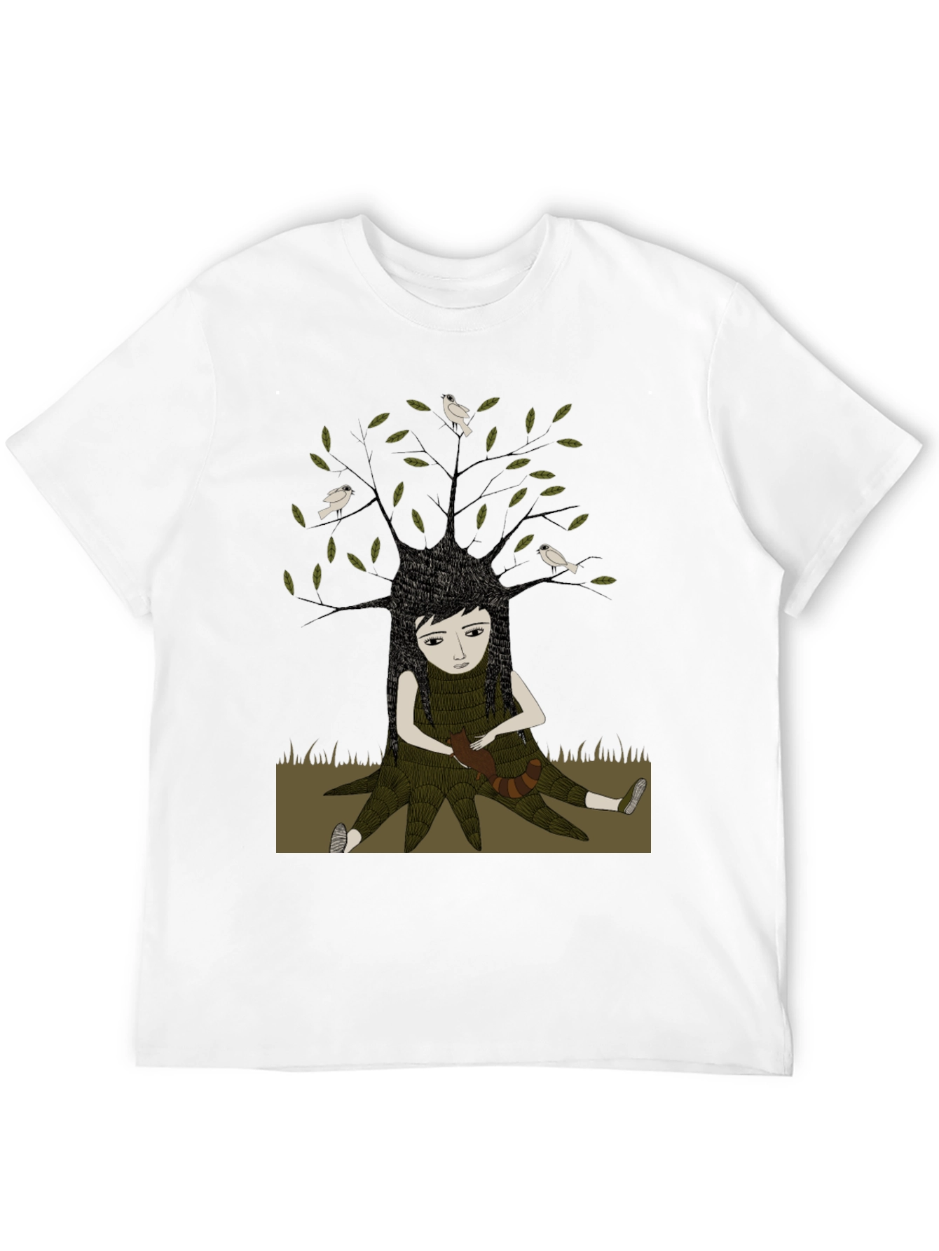 Nature Girl Graphic Tee - Black Cotton T-Shirt