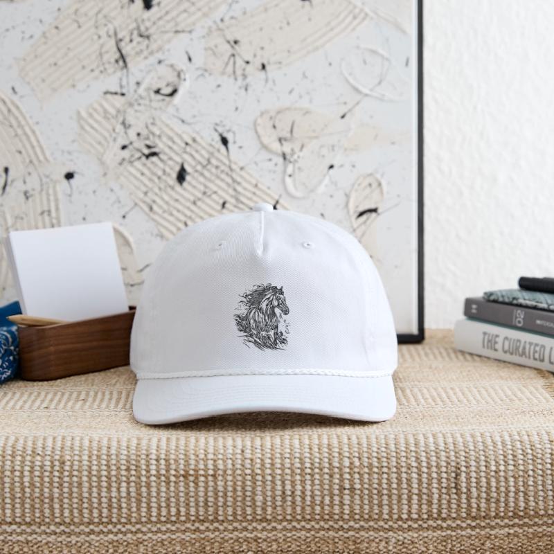 Stallion With Elegant Mane Blowing In The Wind