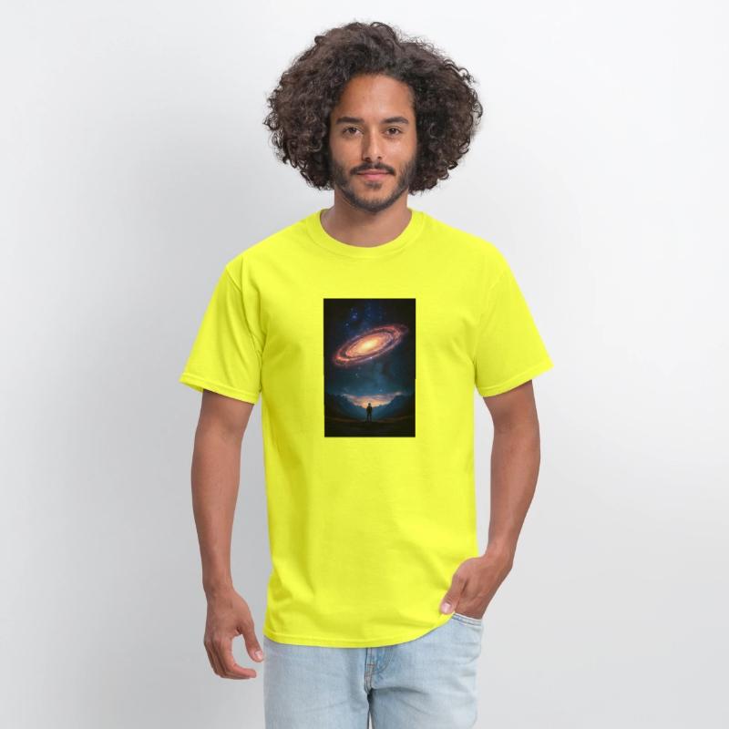 Stargazer Beneath a Cosmic Spiral